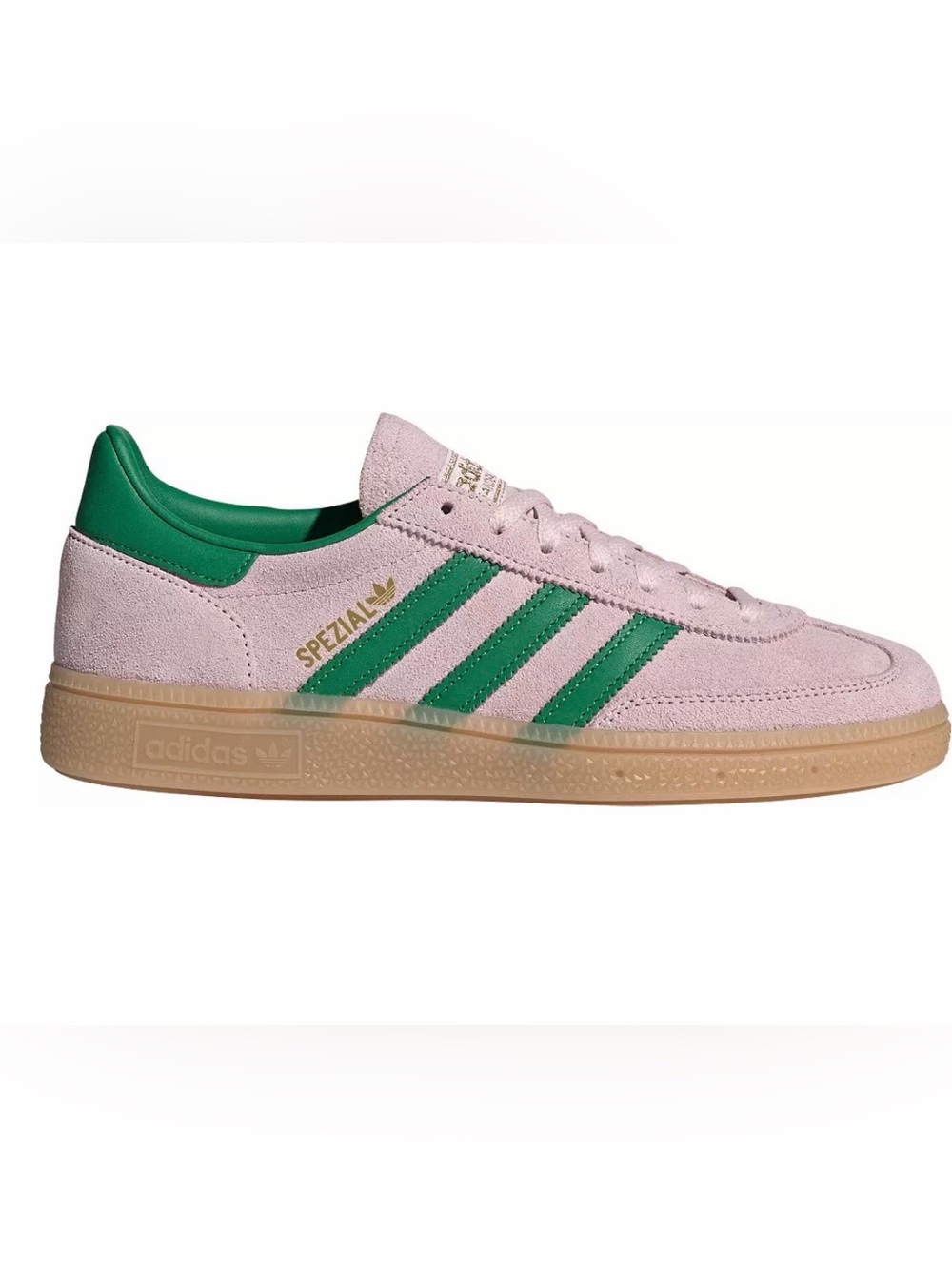 adidas Handball Spezial shoes in Clear Pink/Green/Gold Metallic